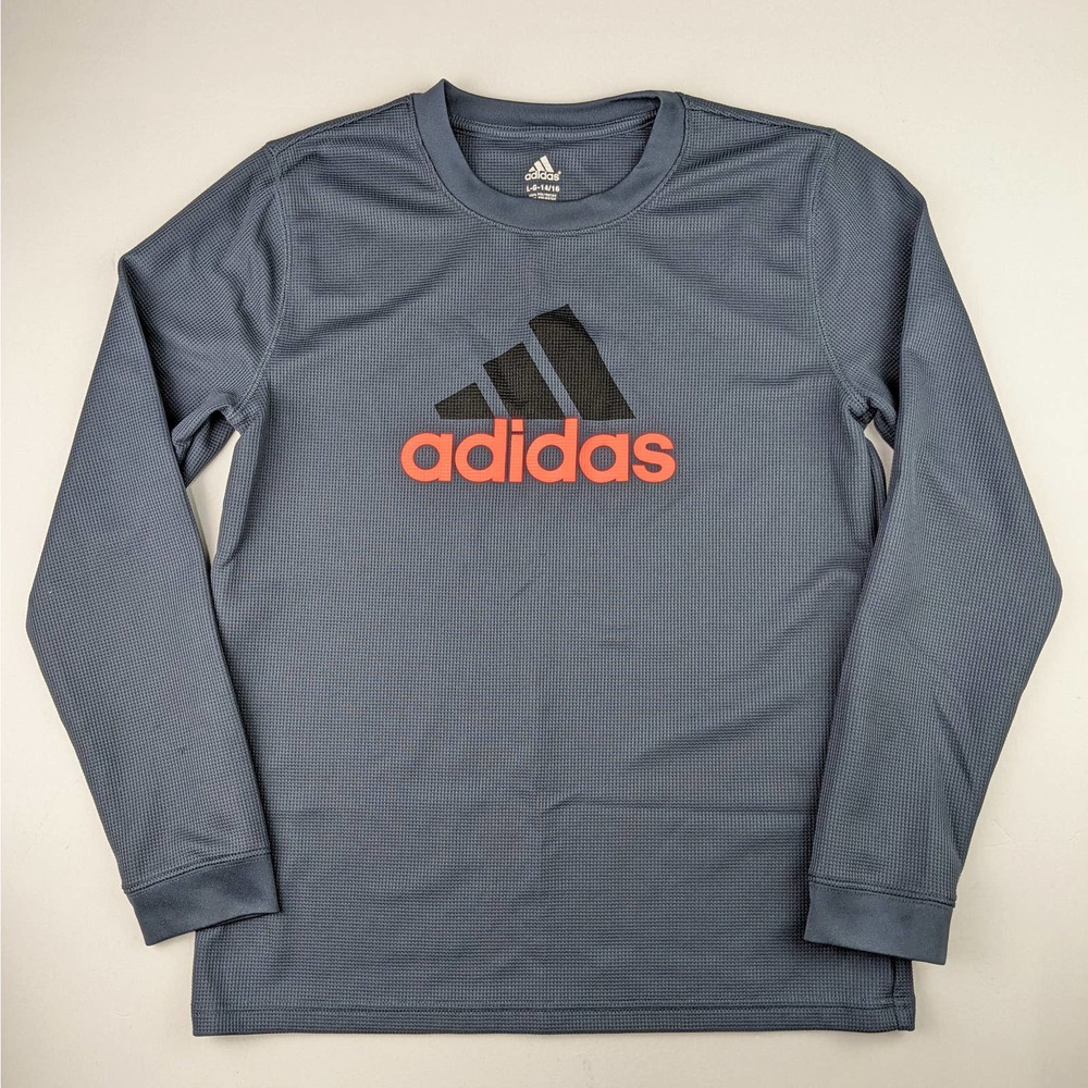 Adidas Gray Athletic Waffle LS Shirt
